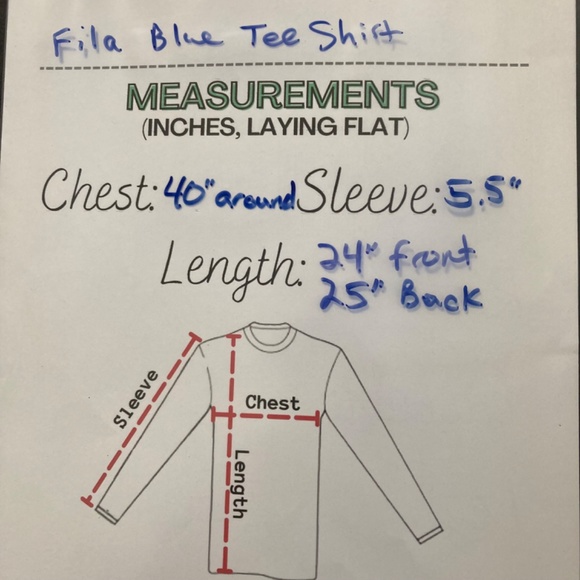 Fila Sport Capped Sleeve Tee Shirt size Large - Picture 6 of 6